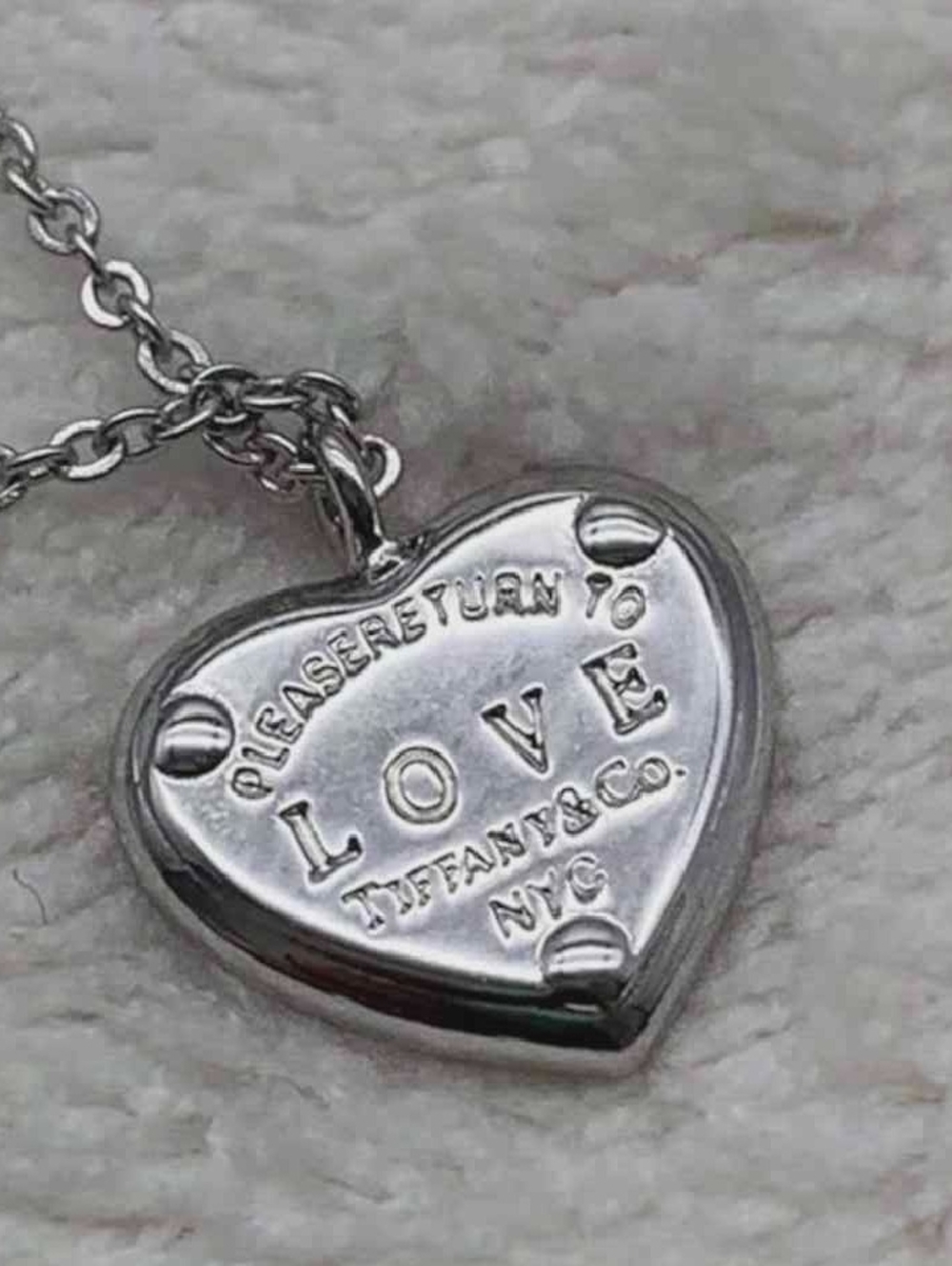 Tiffany & Co. Sterling Silver 'Love' Heart Pendant Necklace - Silver - Picture 5 of 10